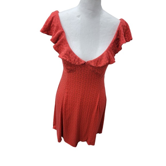 Urban Outfitters Kimchi Blue Paisley Print Ruffle Feminine Mini Dress Size Small - Picture 10 of 10